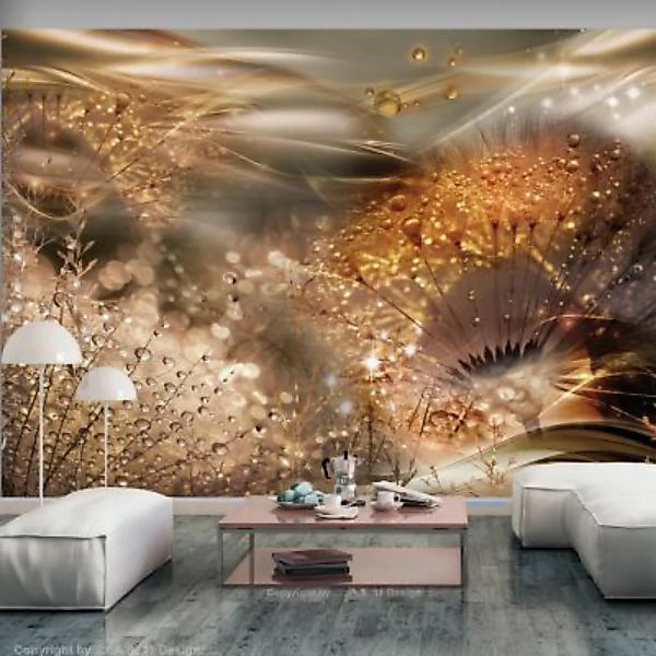 artgeist Fototapete Dandelions' World (Gold) gold Gr. 350 x 245 günstig online kaufen