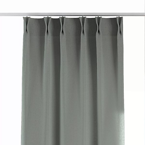Vorhang mit flämischen 2-er Falten, grau, Leinen (159-10) günstig online kaufen