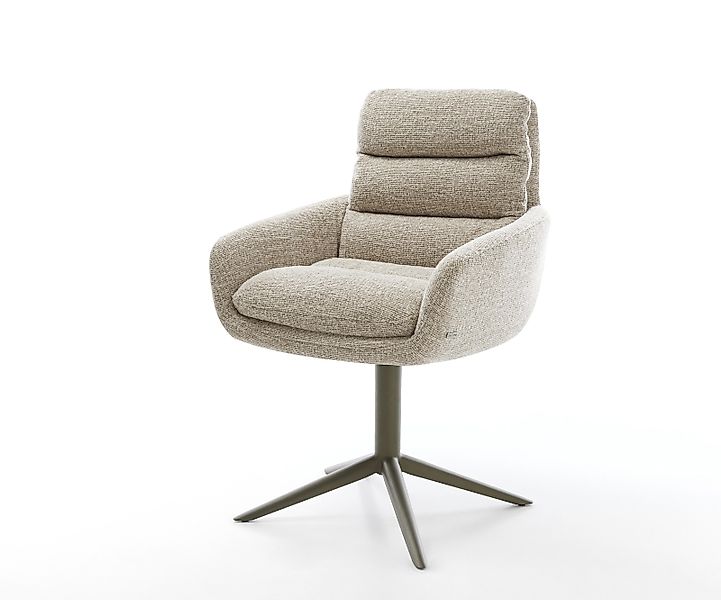 Drehstuhl Abelia-Flex mit Armlehnen Webstoff Soft Beige Fußkreuz Effektfini günstig online kaufen