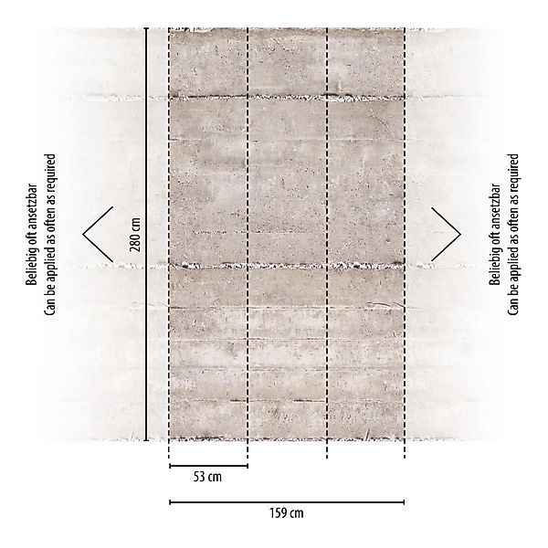 living walls Fototapete Fototapete Betonoptik, glatt, matt, (1 St), Betonwa günstig online kaufen