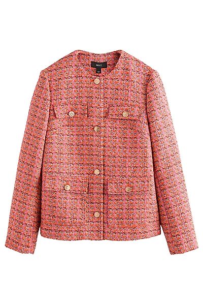 Next Jackenblazer Strukturierte Bouclé-Jacke ohne Kragen, günstig online kaufen