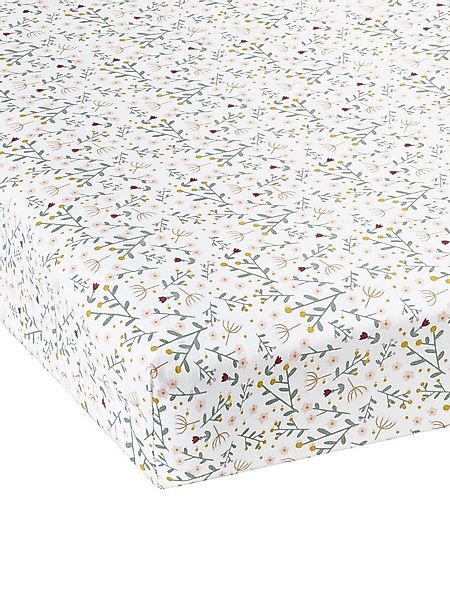 vertbaudet Spannbettlaken Baby Spannbettlaken Blumenzauber, Baumwolle, Blum günstig online kaufen