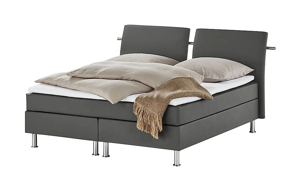 Boxspringbett  Krom ¦ grau ¦ Maße (cm): B: 212 H: 122 Betten > Boxspringbet günstig online kaufen