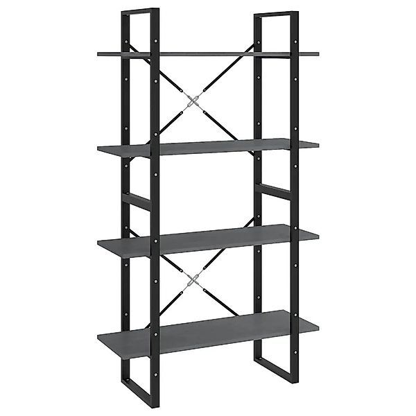 vidaXL Bücherregal 4 Böden Grau 80x30x140 cm Massivholz Kiefer 806464 günstig online kaufen