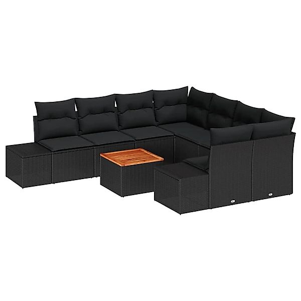 vidaXL Garten-Sofa-Set 9-Tlg Schwarz 3356609 günstig online kaufen