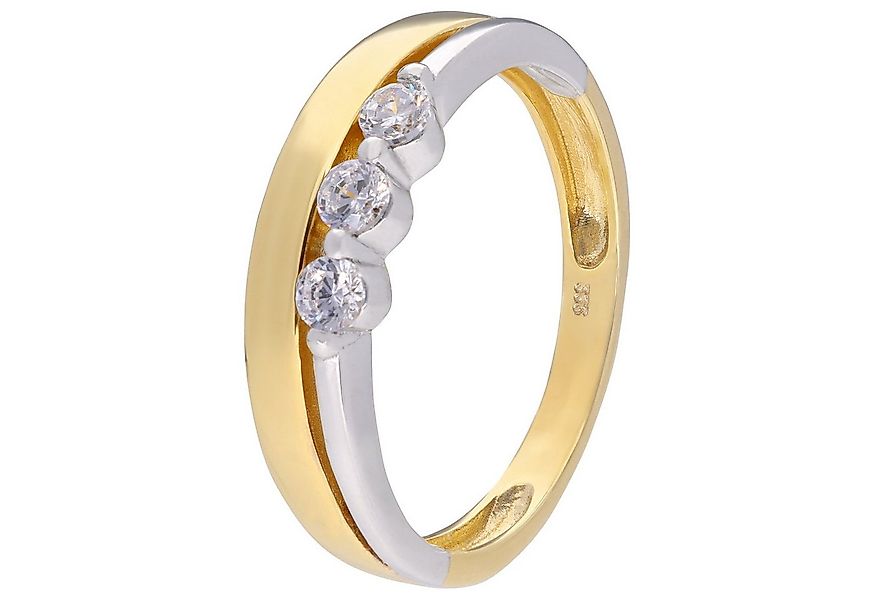 trendor Goldring Damenring 333 Gold Bicolor Zirkonia- günstig online kaufen