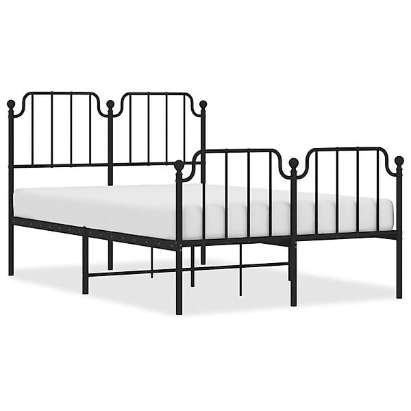 vidaXL Bettgestell mit Kopf- und Fußteil Metall Schwarz 120x190 cm Modell 1 günstig online kaufen