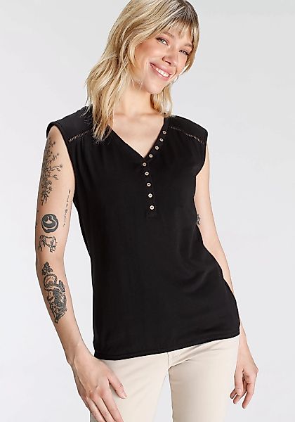 Ragwear Blusenshirt "SALTY PRINT ORGANIC", mit Zierknopfleiste günstig online kaufen