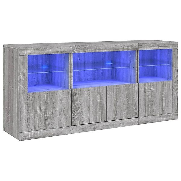 vidaXL Sideboard Sideboard mit LED-Leuchten Grau günstig online kaufen
