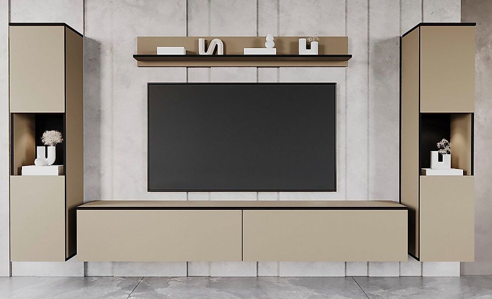 INOSIGN Wohnwand PARIS, Vitrine Türanschlag links/rechts wechselbar, (Kompl günstig online kaufen