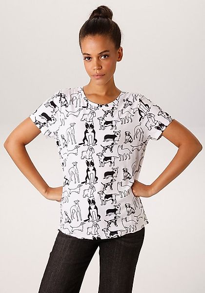 Aniston CASUAL T-Shirt allover mit niedlichen Hunden bedruckt - NEUE KOLLEK günstig online kaufen