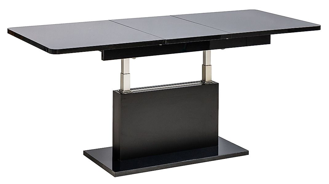 designimpex Couchtisch DC-1 Schwarz Hochglanz stufenlos günstig online kaufen