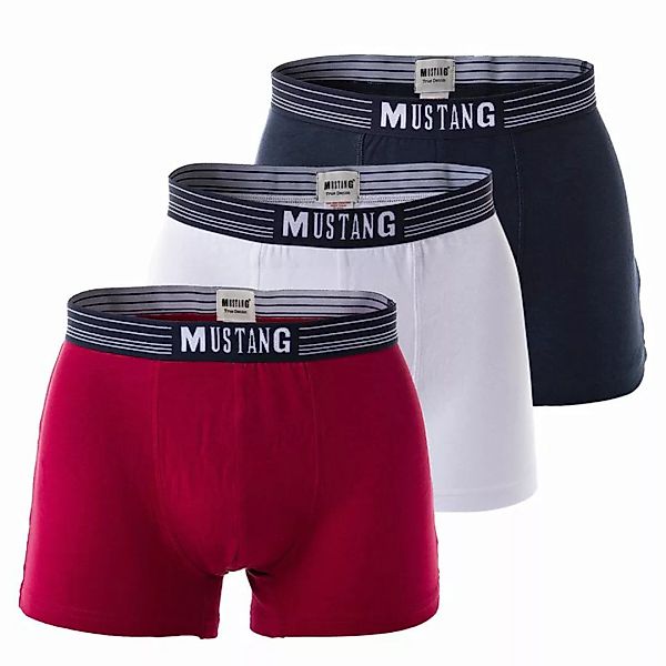 MUSTANG Herren Retroshorts 3er Pack - Boxershorts, Pants, True Denim Blau/W günstig online kaufen