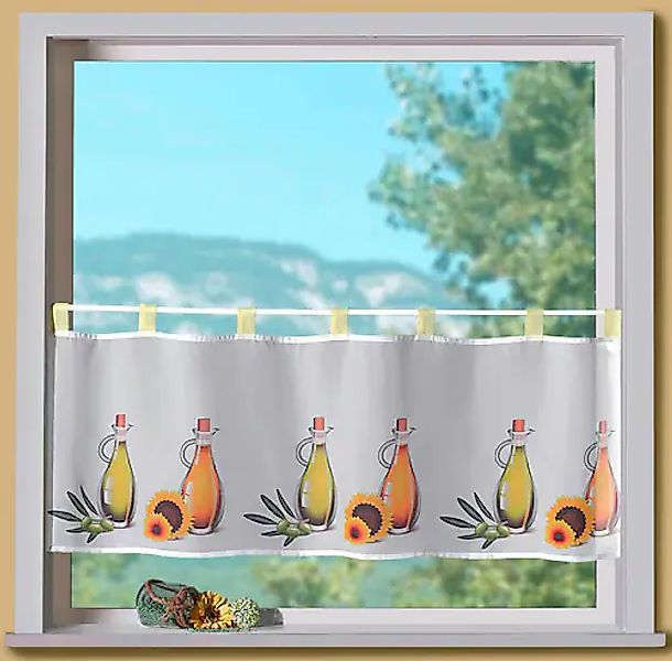 Weckbrodt Scheibengardine »Liah«, (1 St.), Bistro, Voile, bedruckt, Küche, günstig online kaufen