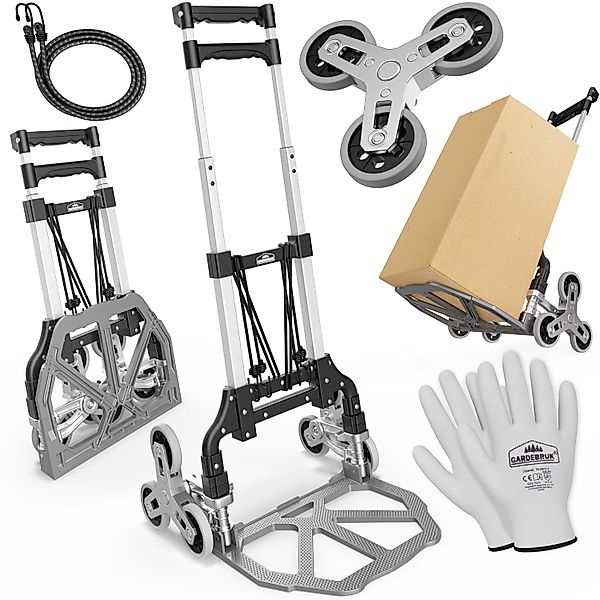 Treppenkarre Silber/Schwarz 80kg höhenverstellbar günstig online kaufen