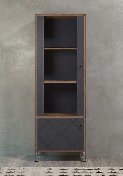 PLACES OF STYLE Vitrine "Molveno" 1 Stk. tlg. Standvitrine mit 2 Türen - (B günstig online kaufen