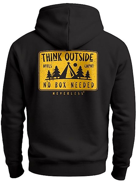 Neverless Hoodie Herren Hoodie Backprint SpuchThink Outside Rückenaufdruck günstig online kaufen