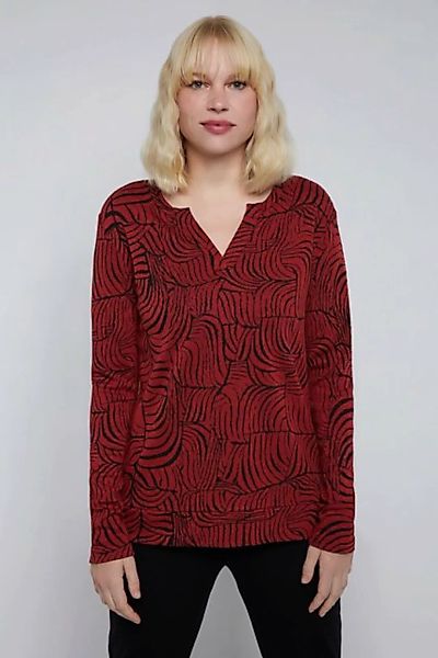 Gina Laura Sweatshirt Sweatshirt Jacquard-Muster Tunika-Ausschnitt günstig online kaufen