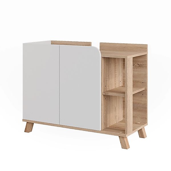 Vicco Waschbeckenunterschrank Karen, Sonoma/Weiß, 80 x 65 cm mit 2 Türen (1 günstig online kaufen