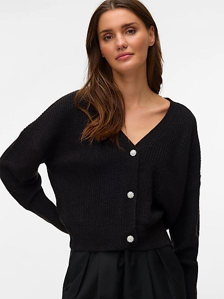 Vero Moda Strickjacke "VMLEALIGHT LS V-NECK JEWEL CARDIGAN NOOS" mit tiefem günstig online kaufen