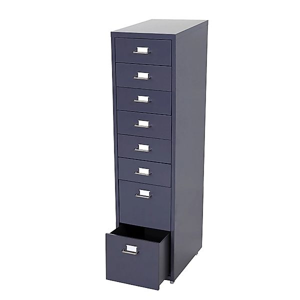 PROREGAL Rollcontainer Housten 110x28x41cm 8 Schubladen Dunkelgrau günstig online kaufen