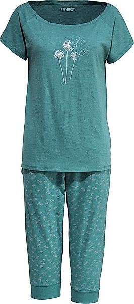 REDBEST Pyjama Damen-Schlafanzug Single-Jersey Blumen günstig online kaufen