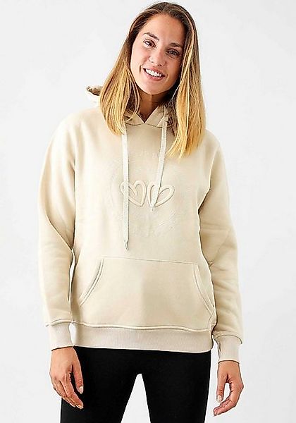 Zwillingsherz Kapuzensweatshirt mit gleichfarbigem "One Love"-Aufstick und günstig online kaufen