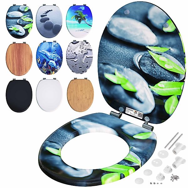 Casaria WC-Sitz, Doppelte Absenkautomatik MDF Holz hygienisch Toilettensitz günstig online kaufen