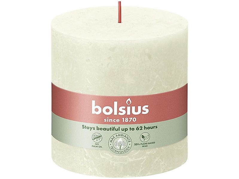 Bolsius Stumpenkerze Bolsius Rustik Stumpenkerze weiche perle, Höhe: 10 günstig online kaufen