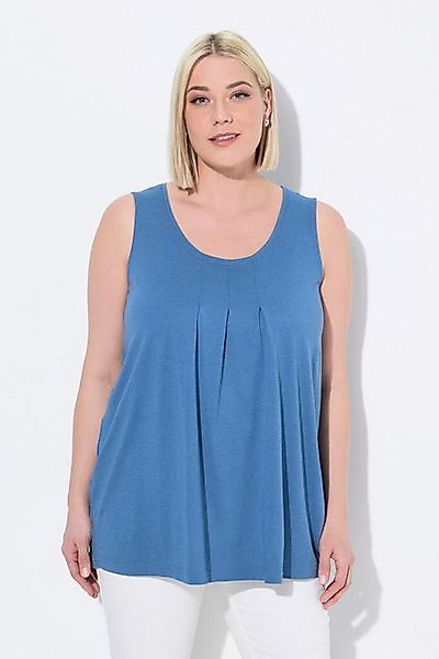 Ulla Popken T-Shirt Top Zierfalten A-Linie Rundhals ärmellos Modal günstig online kaufen