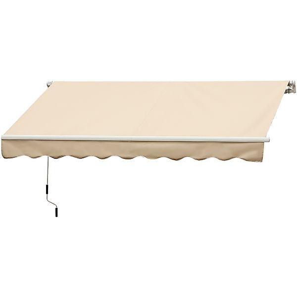 Outsunny Markise manuell ausziehbar 295 x 245 cm Terrassenmarkise mit Kurbe günstig online kaufen