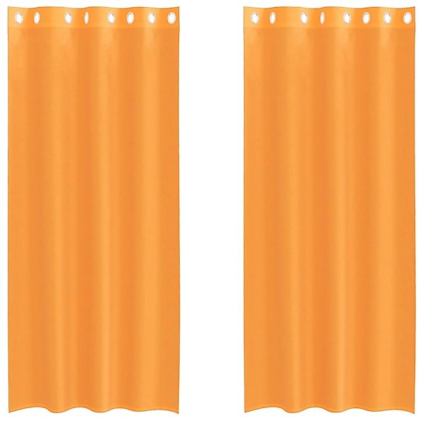 vidaXL Voile Vorhänge mit Ösen 2 Stk Orange 140x225 cm 4102091 günstig online kaufen