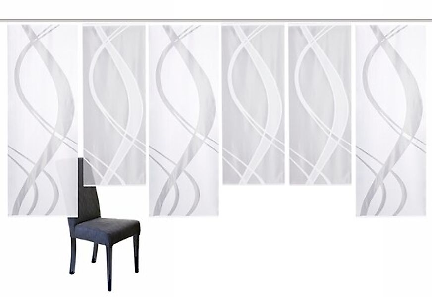 HOME WOHNIDEEN Schiebegardine »TIBASA« Paneelwagen 6 Stk. tlg. halbtranspar günstig online kaufen