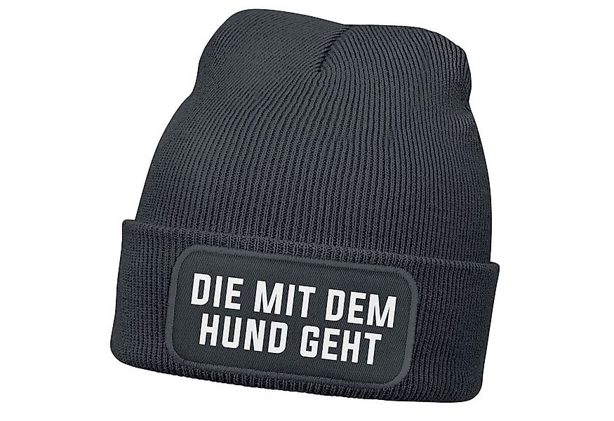 MoonWorks Strickmütze Damen Beanie Strickmütze mit Patch Spruch Die mit dem günstig online kaufen