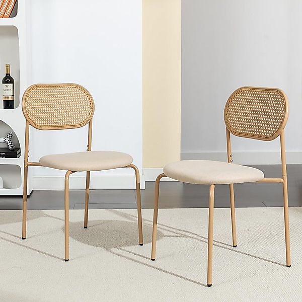 Furnishings Home Rattanstuhl 4-Fußstuhl Polsterstühle Esszimmerstuhl günstig online kaufen
