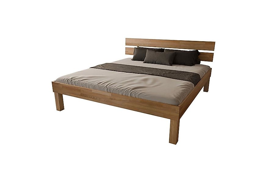 MeinMassivholz Holzbett PALMA Wildeiche, Komfortbett, Bettgestell, Kopfpane günstig online kaufen