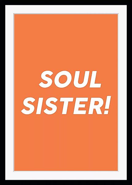 queence Bild "SOUL SISTER", Sprüche, Spruch, Schriftzug, gerahmt günstig online kaufen