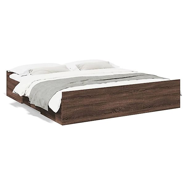 vidaXL Bettgestell mit Schubladen Braun Eichen-Optik 200x200 cm 3280271 günstig online kaufen