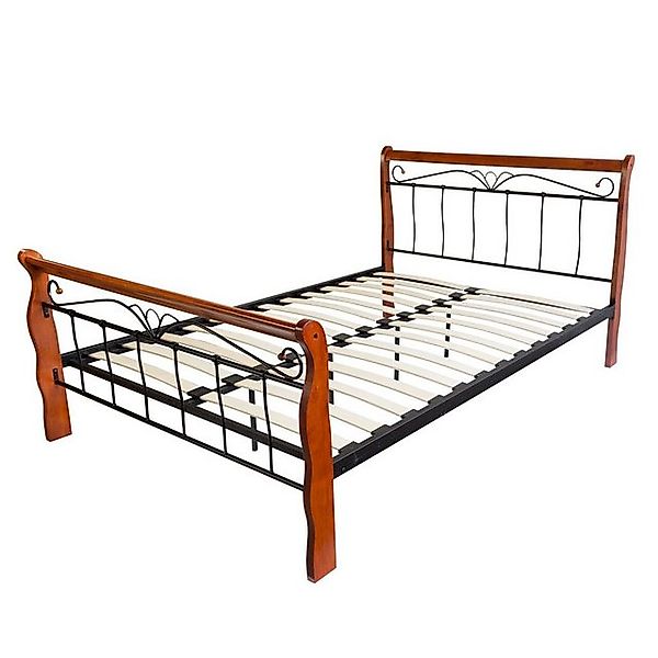 Homestyle4u Metallbett 140 160 180 x 200 Bettgestell Doppelbett inkl. Latte günstig online kaufen