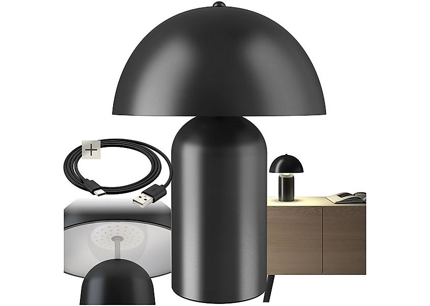 tectake Schreibtischlampe Akku-Tischlampe, Kleine Retro-Tischleuchte im ang günstig online kaufen