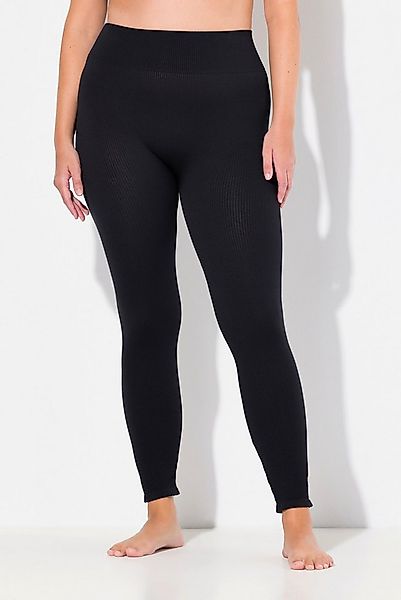 Ulla Popken Feinstrumpfhose Strumpf-Leggings Rippjersey breiter Bund günstig online kaufen