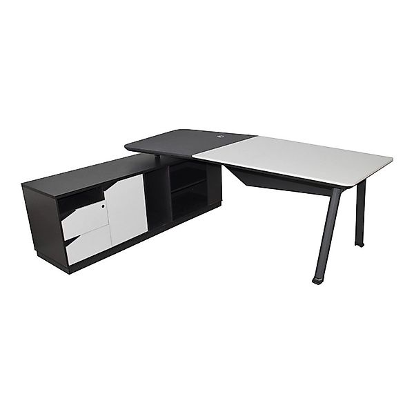 Jet-Line Luxus Chef Schreibtisch Carolina Linksseitig Inklusive Sideboard 2 günstig online kaufen