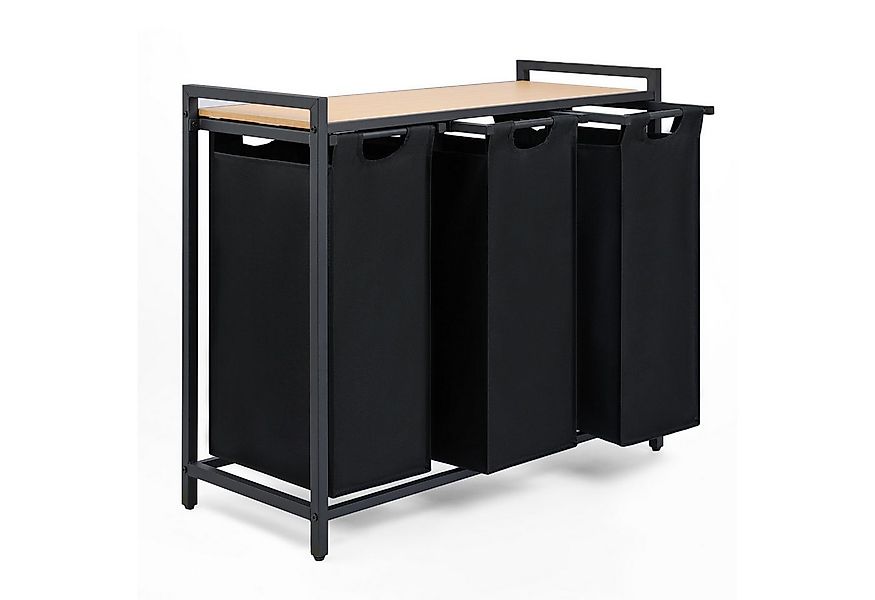 Blumtal Ausziehwäschekorb 2-4 Fächer Wäschesammler mit Ablage und Metallrah günstig online kaufen