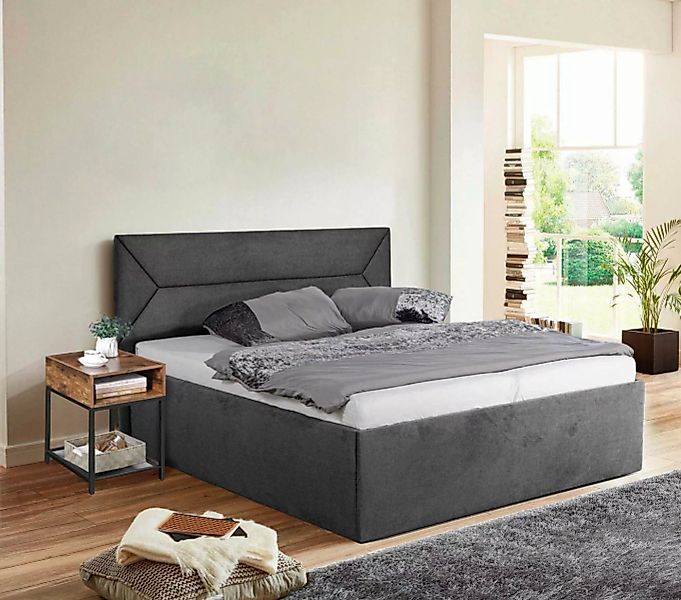 Halmon Schlafkomfort Betten Polsterbett Panorama, Höhes Kopfteil günstig online kaufen