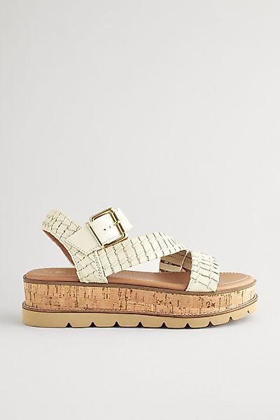 Next Forever Comfort® Ledersandalen, Kork-Flatformsohle Keilsandalette günstig online kaufen