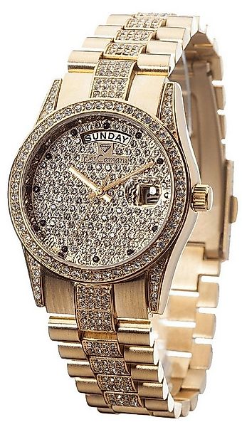 Yves Camani Quarzuhr TIBERIUS, Edelstahlband, Zirkonia-Kristalle, Datums- u günstig online kaufen