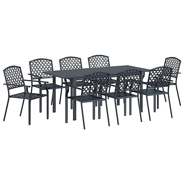 vidaXL Garten Essgruppe 9-Tlg Anthrazit Stahl 3378819 günstig online kaufen