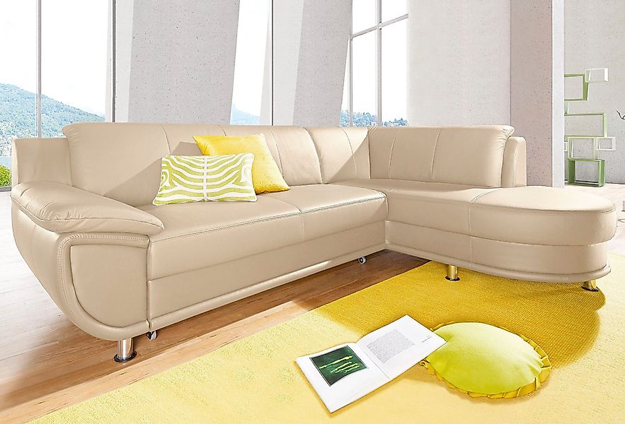 TRENDMANUFAKTUR Ecksofa "Rondo II, zeitlos & elegant, bequeme Armlehnen, L- günstig online kaufen