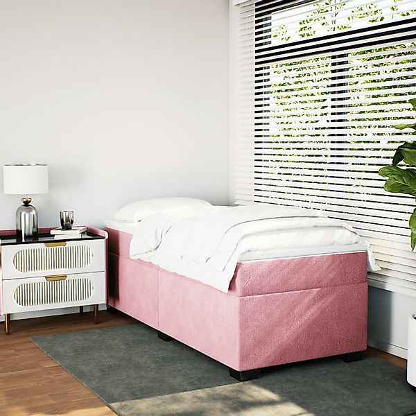 vidaXL Bett Boxspringbett mit Matratze Rosa günstig online kaufen