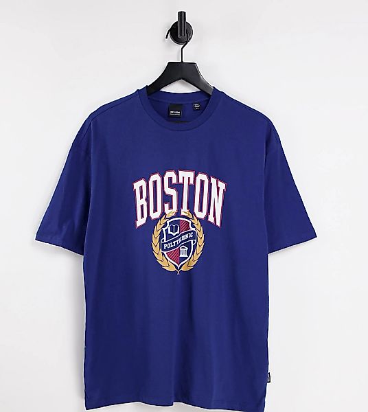 Only & Sons – Oversize-T-Shirt in Marineblau mit „Boston“-Print, exklusiv b günstig online kaufen